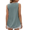 Womens Tank Tops Sleeveless Eyelet Embroidery Scoop Neck Loose Fit Casual Summer Flowy - 4 of 4