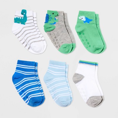 Baby Boys' 6pk Dinosaur Printed Low Cut Socks - Cat & Jack™ 6-12M