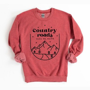 Simply Sage Market Women's Graphic Sweatshirt Country Roads Mountains - 1 of 2