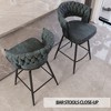 Back and Footrest Included, 2 Linen Woven Swivel Bar Stools Set, Non-Adjustable Kitchen Chairs - 3 of 3