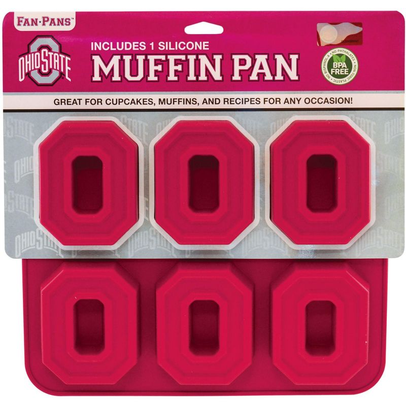 MasterPieces FanPans Team Silicone Muffin Pan - NCAA Ohio State Buckeyes, 1 of 4