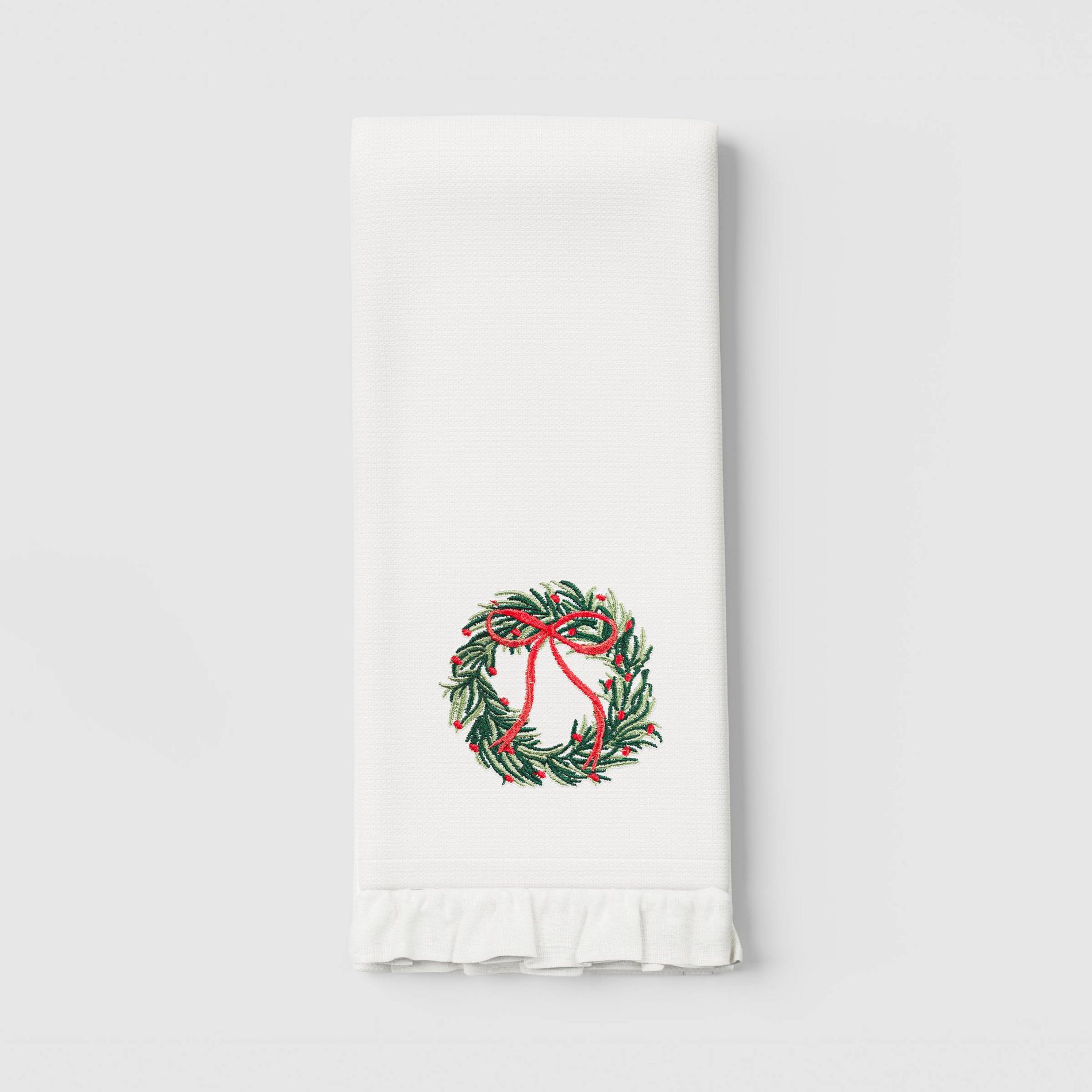 Embroidered Wreath Kitchen Towel - Threshold™