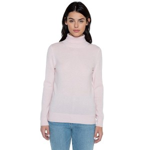 JENNIE LIU Women's 100% Pure Cashmere Long Sleeve Turtleneck Pullover Sweater - 1 of 3