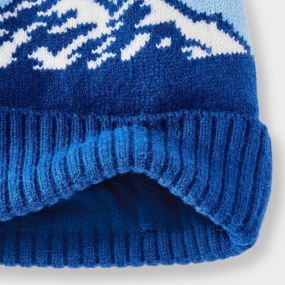 Boys' Mountain Beanie - Cat & Jacks Blue/White - image 3
