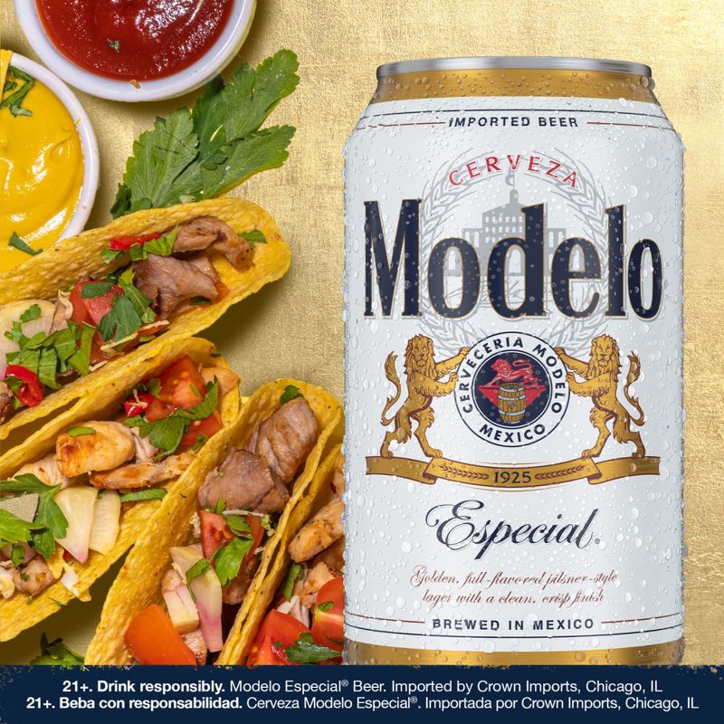 Modelo Especial Lager Beer - 3pk/24 fl oz Cans, 4 of 12