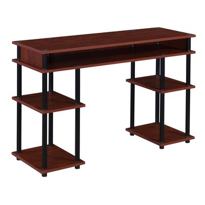 Designs2Go No Tools Student Desk with Shelves Cherry/Black - Breighton Home