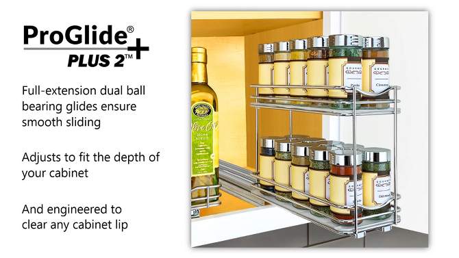 Lynk Professional Slide Out Double Spice Rack Upper Cabinet Organizer - 4&#34; Wide, 2 of 13, play video