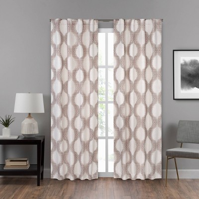 108"x40" Summit Geo Draft Stopper Window Curtain Panel Beige - Eclipse