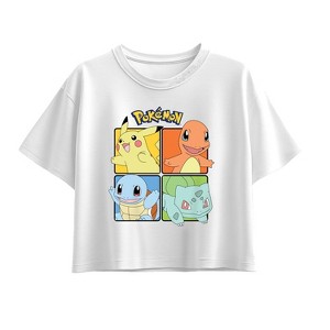 Girls' - Pokémon - Pokémon Squared Muted Short Sleeve Boxy Graphic T-Shirt - 1 of 1