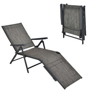 Tangkula Outdoor Adjustable Chaise Lounge Chair Patio Beach Folding Recliner Lounge - 1 of 4