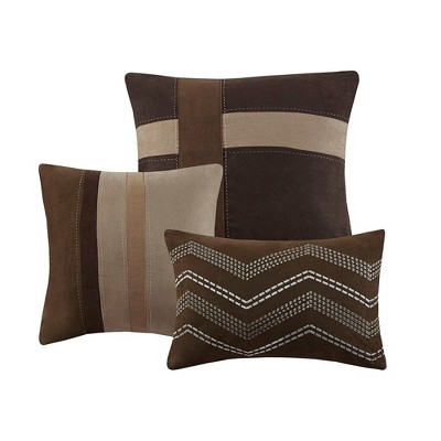 Kimberly Queen Brown Reversible Microsuede Comforter Set