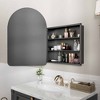 Lirago Arch Framed Recessed Wall-mounted Bathroom Vanities Medicine Cabinet with Mirror with Shelves 36*24 Black - 4 of 4