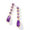 Ross-Simons 26.40 ct. t.w. Amethyst Drop Earrings in 18kt Gold Over Sterling - 3 of 4