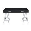 Royal Hampton Writing Desk with MDF 2 Drawers and Metal Legs, Black and Chrome - 4 of 4