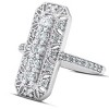 Pompeii3 3/4CT Antique Diamond Ring 10k White Gold Anniversary Wide Cocktail Ring - 3 of 4