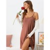 cheibear Women's Sleeveless Camisole Cross Back Nightgown 2 Pcs - 3 of 4