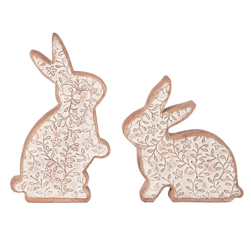Transpac Resin 8.5" White Easter Bunny Decor Set of 2, 1 of 4