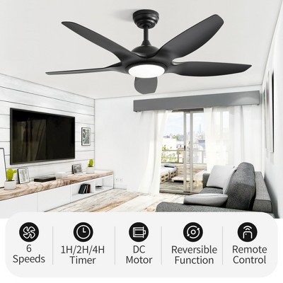 48 Inch Ceiling Fans with Lights and Remote Large Airflow High CFM Modern Ceiling Fan Dimmable 6-Speed 3-Timer Reversible DC for Bedroom Living Room