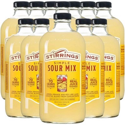 Stirrings Simple Sour Cocktail Mix 750ml Bottles - Real Juice No Preservatives - 70 Calories - Drink Mixer