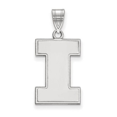 Black Bow Jewelry 14k White Gold Illinois Fighting Illini NCAA Large Pendant