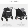 Foldable Dog Stroller,One Click Pet Travel Stroller with Storage,Mesh Windows,Shock Absorption–LAOTIES - 4 of 4