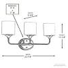 Urban Ambiance Luxury Contemporary Bathroom Vanity Light,  11.125"H x 23.875"W,  Polished Chrome Finish, UHP2571 - 4 of 4
