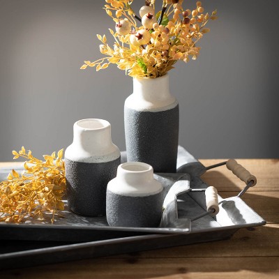 Trio of Timeless Ceramic Vases in White and Black