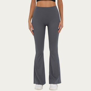 Anna-Kaci Active Women's High Waist Flare Leg Yoga Pants with Stretch Fit and Contoured Waistband - 1 of 4