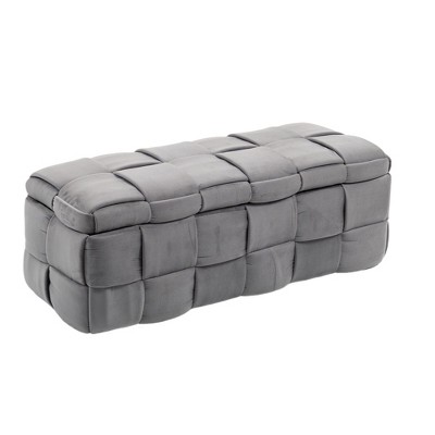NicBex Storage Ottoman Bench for Bedroom,Velvet Storage Bench with Safety Hinges,Ottoman for Living Room,Bedroom,Entryway