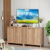 MaseiKarSideboard Buffet Set of 2, 31" Storage Cabinet with 2 Doors and Adjustable Shelves, for Dining, Kitchen and Living Room - Oak - 2 of 4