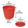 Unique Bargains Parterre Farm Plastic Round Design With Tray Flower Cactus Planters Red 1 Pc - 2 of 4