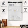 YIYIBYUS 3 Tiers Haze Double PC Door White Wall Cabinet with Detachable Shelves - 3 of 4