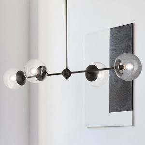 Urban Ambiance Luxury Minimalist Indoor Chandelier,  5-7/8''H x 14-3/4"W x 40''D,  Matte Black Finish, UHP4452 - 1 of 4