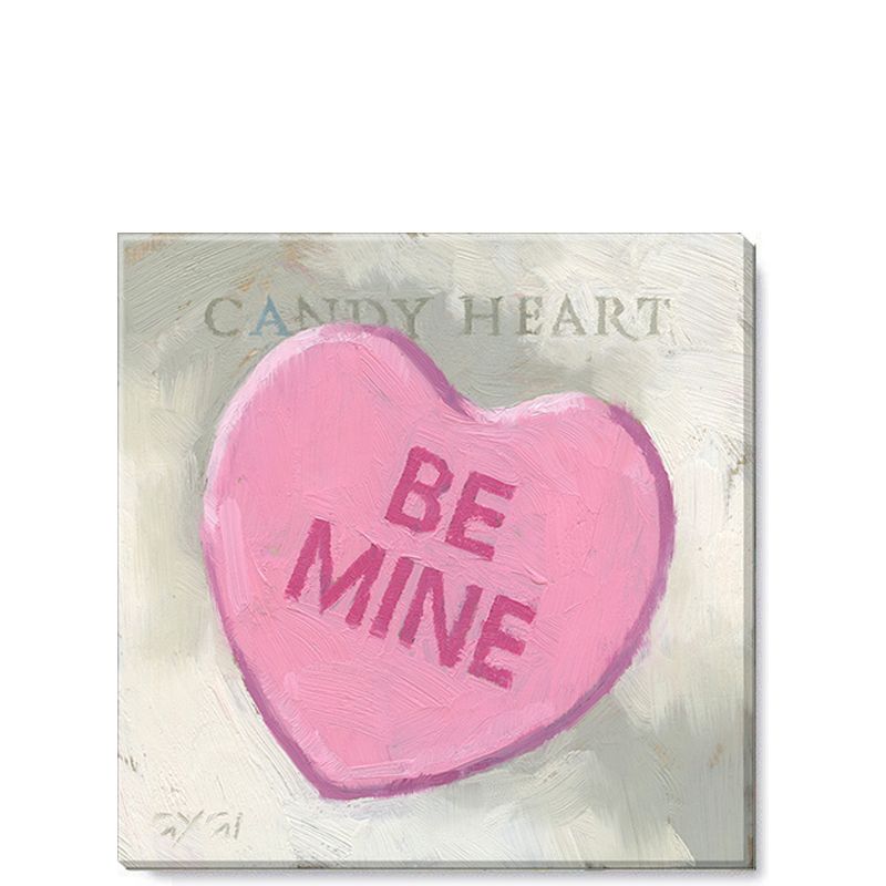 Sullivans Darren Gygi Pink Candy Heart Canvas, Museum Quality Giclee Print, Gallery Wrapped, Handcrafted in USA, 1 of 5