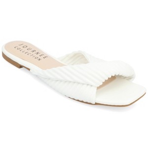 Journee Collection Womens Emalynn Slip On Slide Flat Sandals - 1 of 4