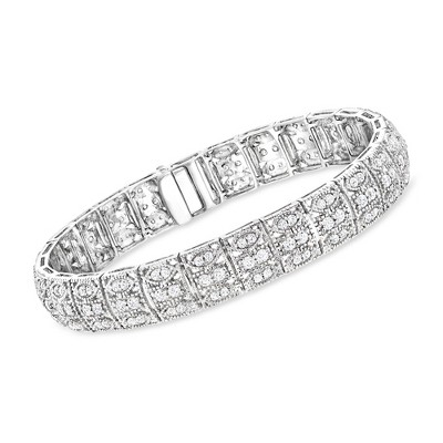 Ross-Simons 3.10 ct. t.w. CZ Vintage-Style Bracelet in Sterling Silver Size 7