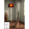 Franklin Iron Works Oak River Rustic Mission 66 1/2" Tall Arc Floor Lamp with Smart Socket Dark Rust Natural Oak Mica Shade for Living Room - 2 of 4