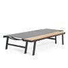 Aluminum Outdoor Chaise Lounge Chair with Mesh Seat and Wood Grain Side Table,Adjustable Patio Chaise Lounge,Modern Garden Lounger-Koiai - 3 of 4