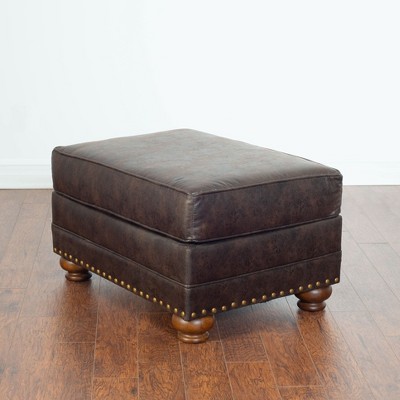 NicBex Ottoman with Storage Bench Storage Organizer Faux Leather Upholstered Nailhead Ottoman for Entryway Bedroom