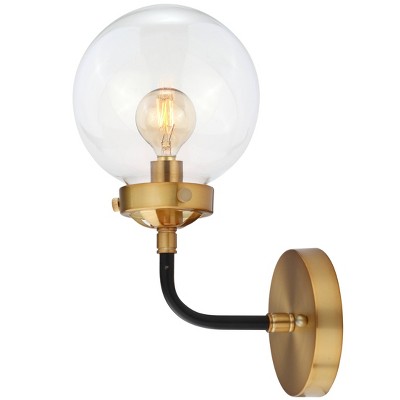 6" Caleb Brass Wall Sconce Black/Brass - Jonathan Y