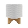 Bencmate Planters Small Plant Pot with Drainage Plug and Stand and Legs for Indoor Home Office Table Plants Flowers Herb, White, 8"*8"*10" - 3 of 4