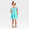 Toddler Girls' Daisy Tank Tulle Dress - Cat & Jack™ Turquoise Blue - 3 of 3