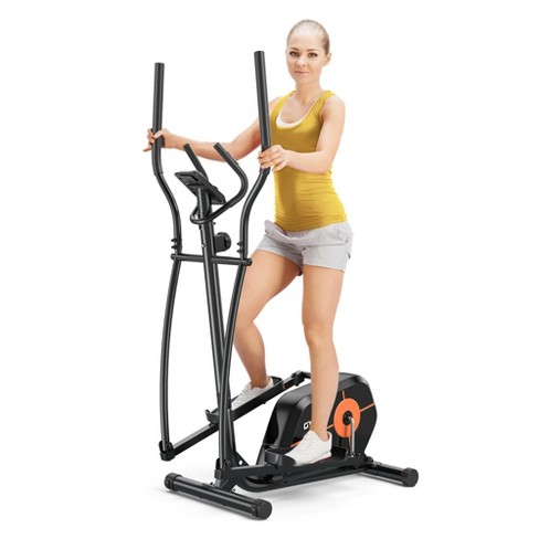 Costway Elliptical Exercise Machine Magnetic Cross Trainer w LCD Monitor Black