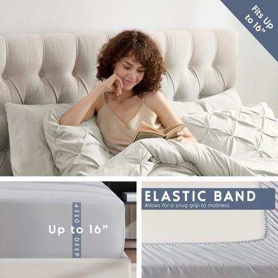 King Off White Microfiber Down Alternative 7-Piece Bedding Set