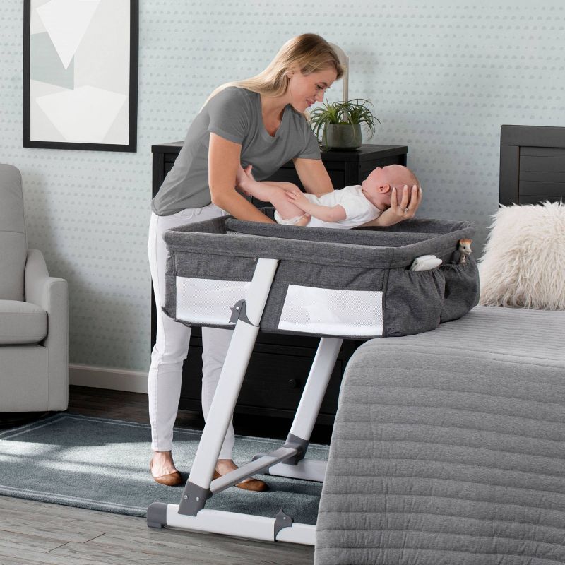 Delta Children Simmons Kids&#39; By The Bed City Sleeper Bassinet for Twins - Gray, 4 of 10