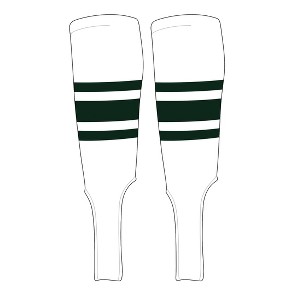 MK Socks Traditional Baseball Stirrups Pattern B-7 White, Forest Green (M) - 1 of 2