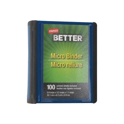 Staples Better 1-Inch Round-Ring Micro View Binder Blue (26230)