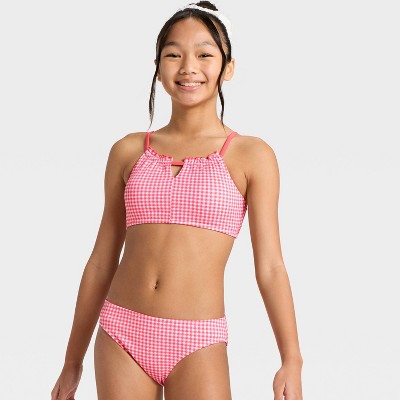 Art Class Girls' Popcorn Gingham Bikini Set - art class™ Pink L — фото 3