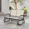 2-Person Outdoor Glider Bench, Patio Double Swing Rocking Chair Loveseat w/Powder Coated Steel Frame for Backyard Garden Porch - 3 of 4