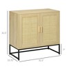 Aghana Digitals Boho Rattan Door Storage Cabinet with Adjustable Shelf, Steel Legs & Soft Close - - 2 of 4